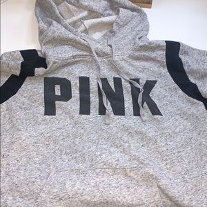 PINK heather grey sweater